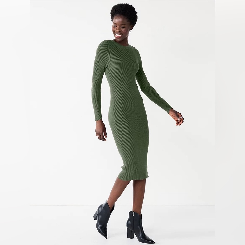 Nine West Sweater Dress - Green - Size M